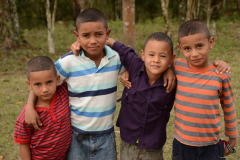 Honduran children who have been assisted by humanitarian aid